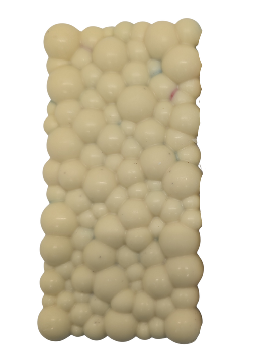 Rectangular block with a textured surface on a white background
